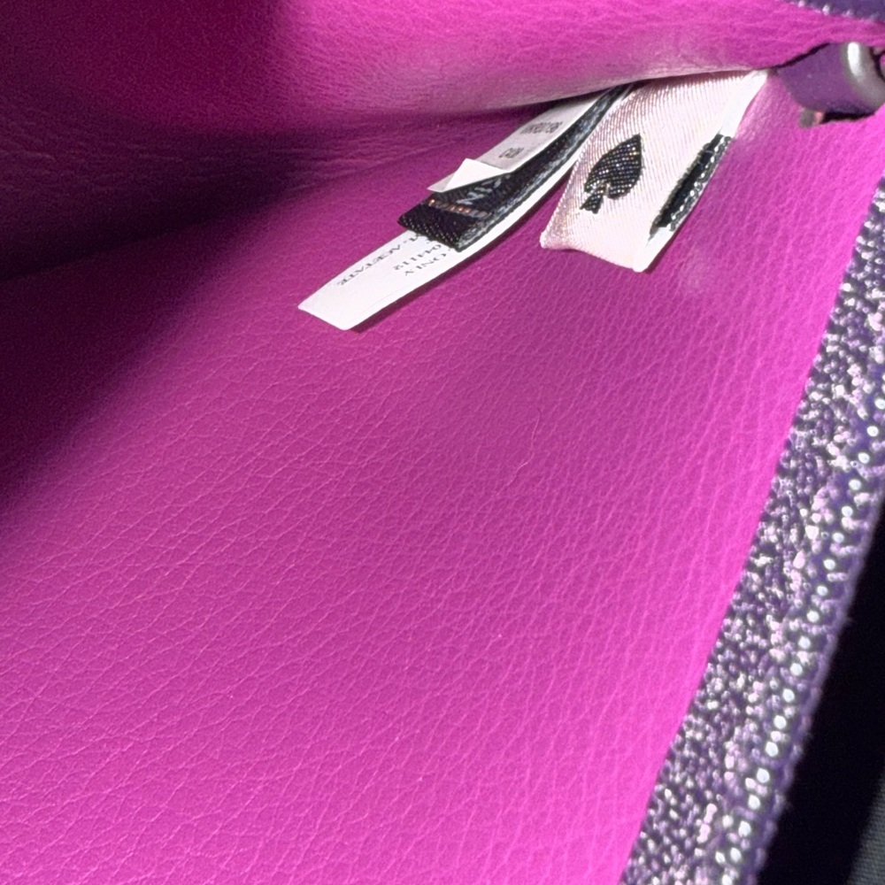 Kate Spade Purple Candy Print Leather Wristlet Pouch EUC - Picture 4 of 4